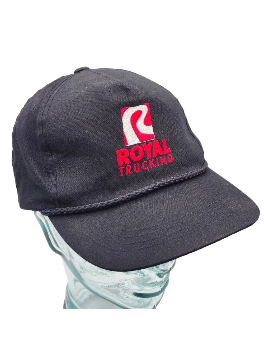Royal Trucking Embroidered Black Adjustable Strap Hat Yupoong